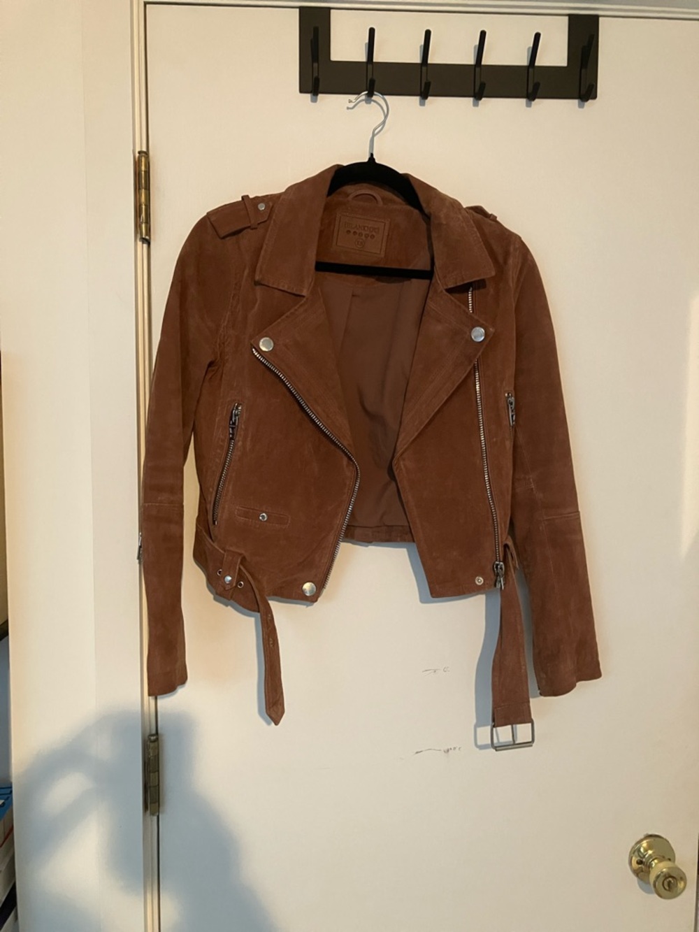 Blank NYC Brown Suede Moto Jacket